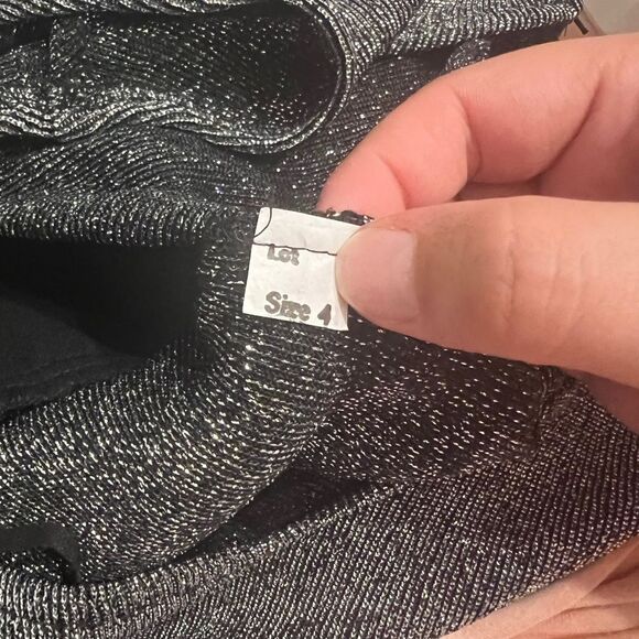 Vintage 80s sleeveless black wide leg metallic ailver jumpsuit size 4 - Picture 4 of 12